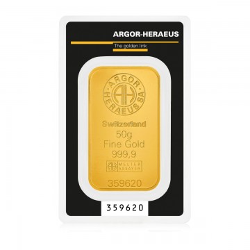 Argor Heraeus 50g Gold Minted Bar (With Certificate) - SPECIAL PROMO (Call for Special Price)