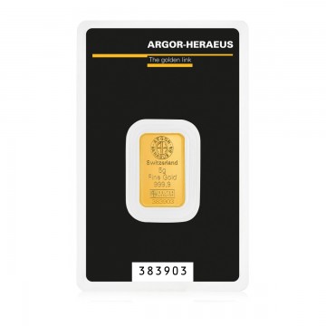 Argor Heraeus 5g Gold Minted Bar (With Certificate) - SPECIAL PROMO (Call for Special Price)