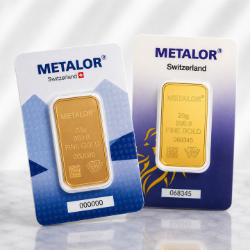 Metalor 20g Gold Minted Bar (With Certificate)