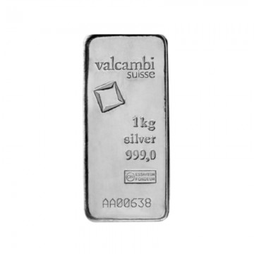Valcambi Suisse 1kg Silver Cast Bar (With Certificate) Valcambi Suisse 1kg Silver Cast Bar (With Certificate)