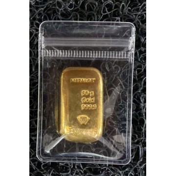 Metalor Gold Cast Bar - 50 g BEST SELLER SPECIAL PROMO / LOYALTY PROGRAM  (Call for Special Price)