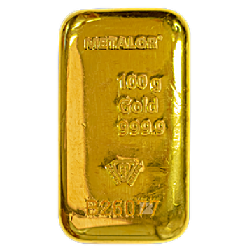Metalor Gold Cast Bar - 100 g (With Certificate) BEST SELLER SPECIAL PROMO / LOYALTY PROGRAM  (Call for Special Price)