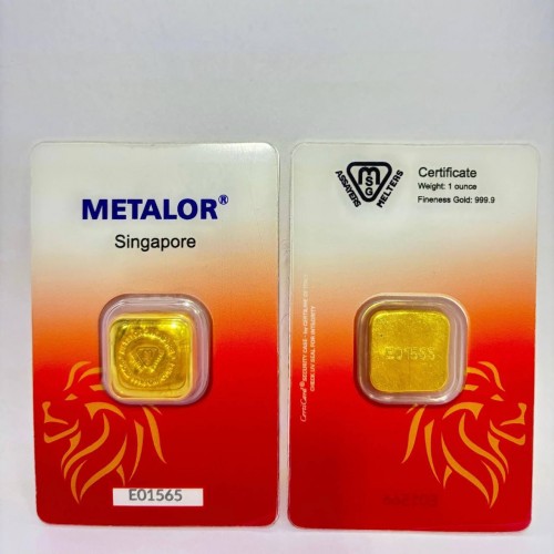 Metalor Gold bullion cast bar 1oz investment grade
